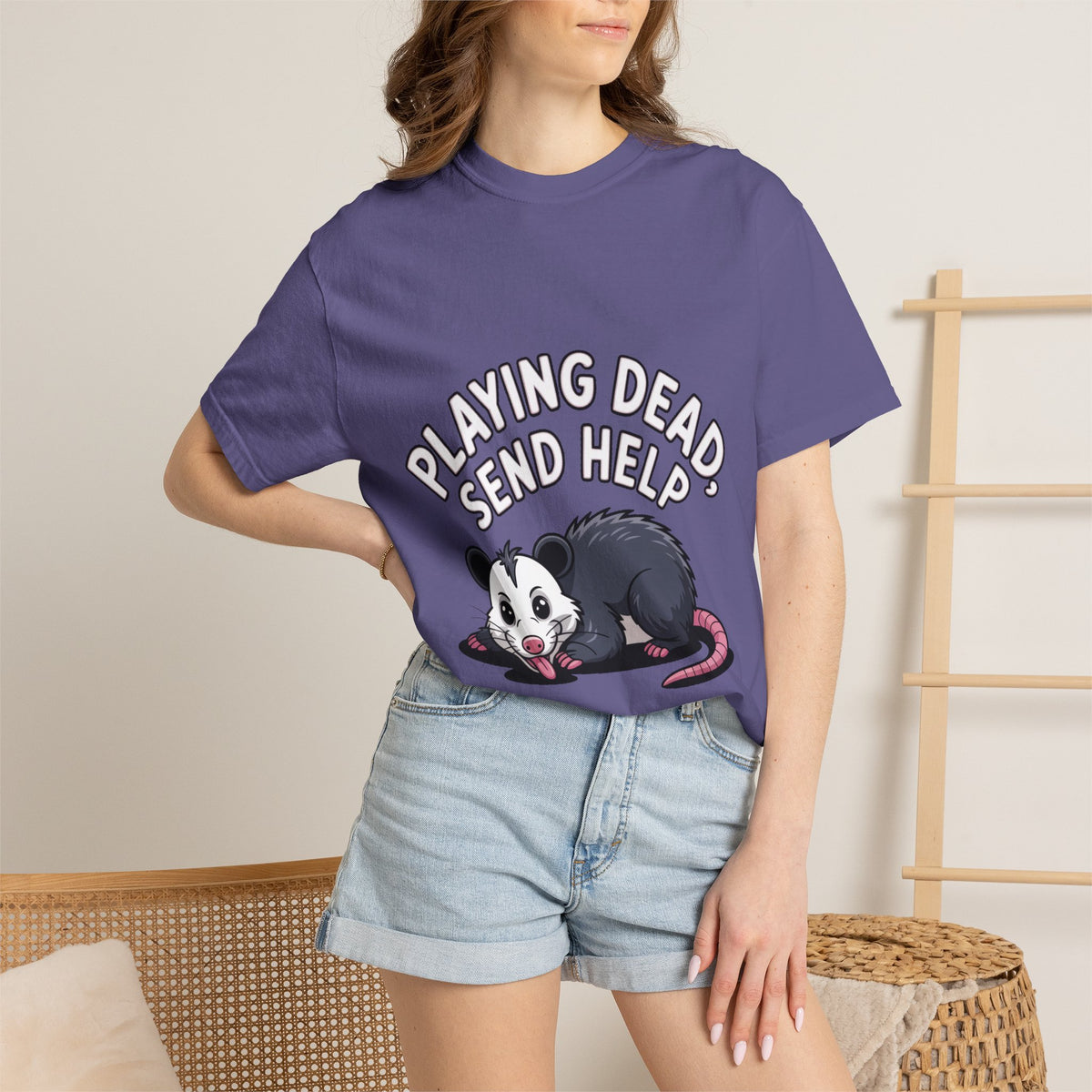 Funny Opossum Shirt, Playing Dead Send Help T-Shirt, Cute Possum Lover Gift, Sarcastic Animal Tee