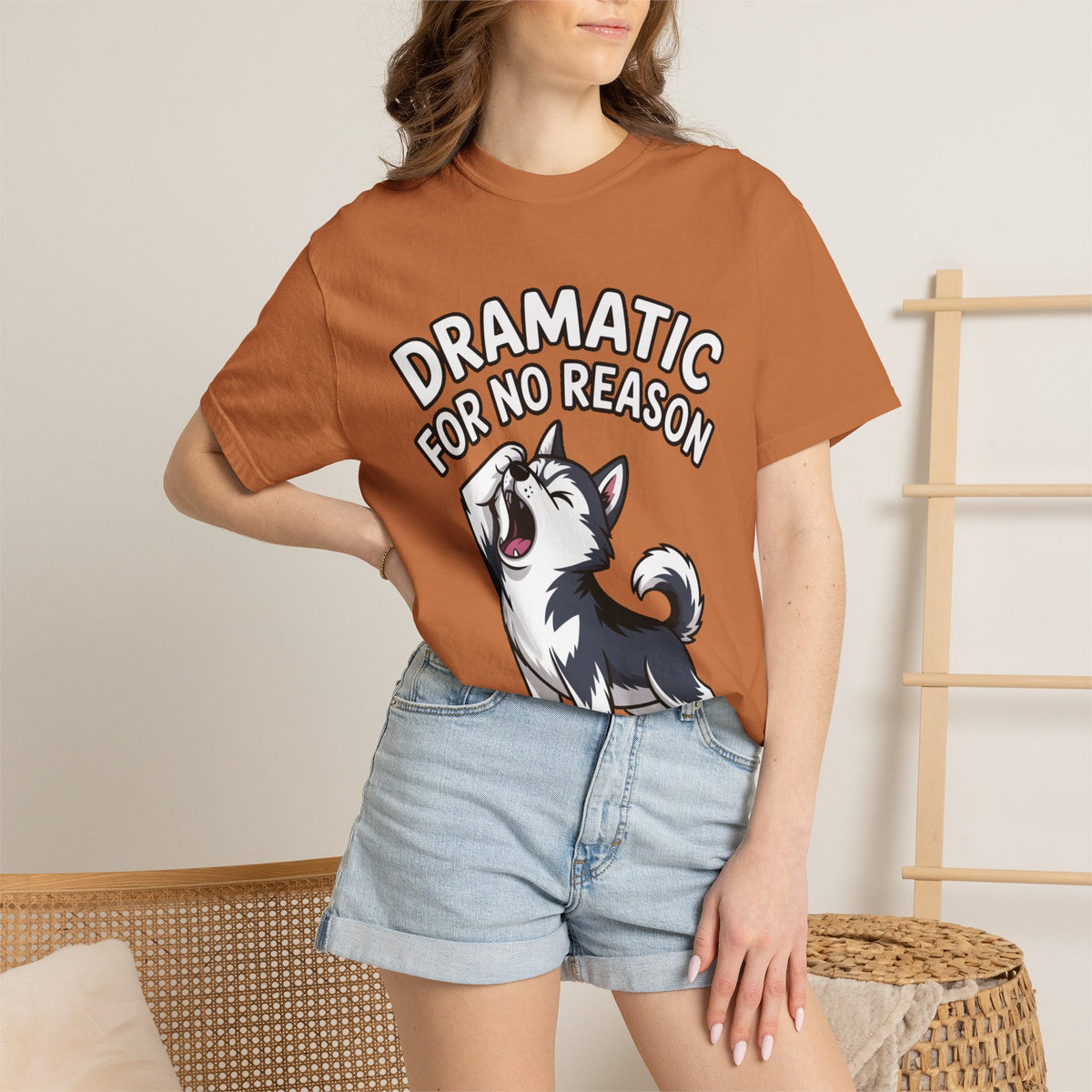 Dramatic Husky Shirt, Funny Dog Lover T-Shirt, Cute Husky Meme Tee, Dramatic For No Reason Gift Shirt