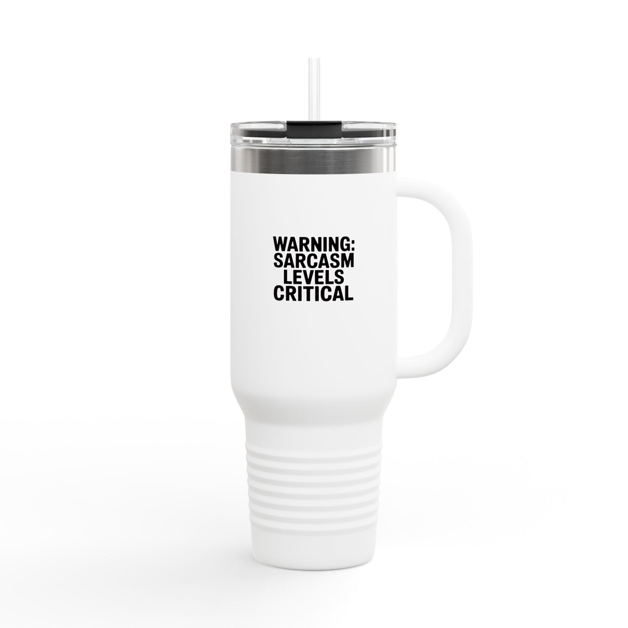 Sarcasm Levels Critical Tumbler, Funny Sarcastic Travel Mug, Snarky Quote 40oz Tumbler, Sarcasm Gift for Coworker