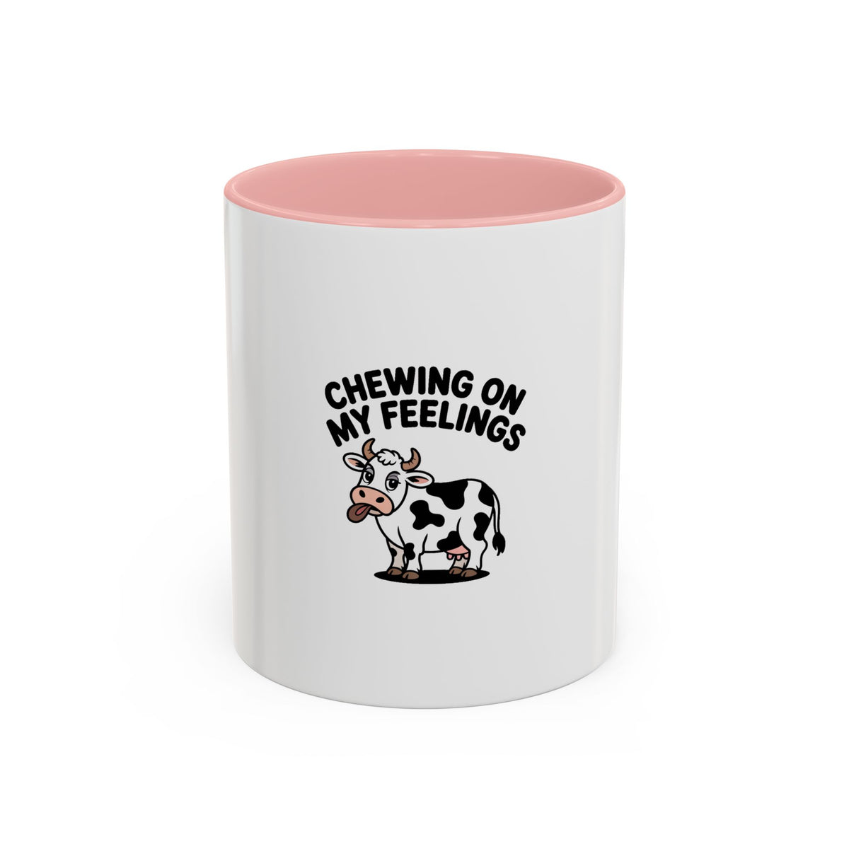 Chewing On My Feelings Mug, Funny Cow Coffee Mug, Cute Cartoon Cow Gift, Sarcastic Mental Health Mug, Introvert Coffee Cup