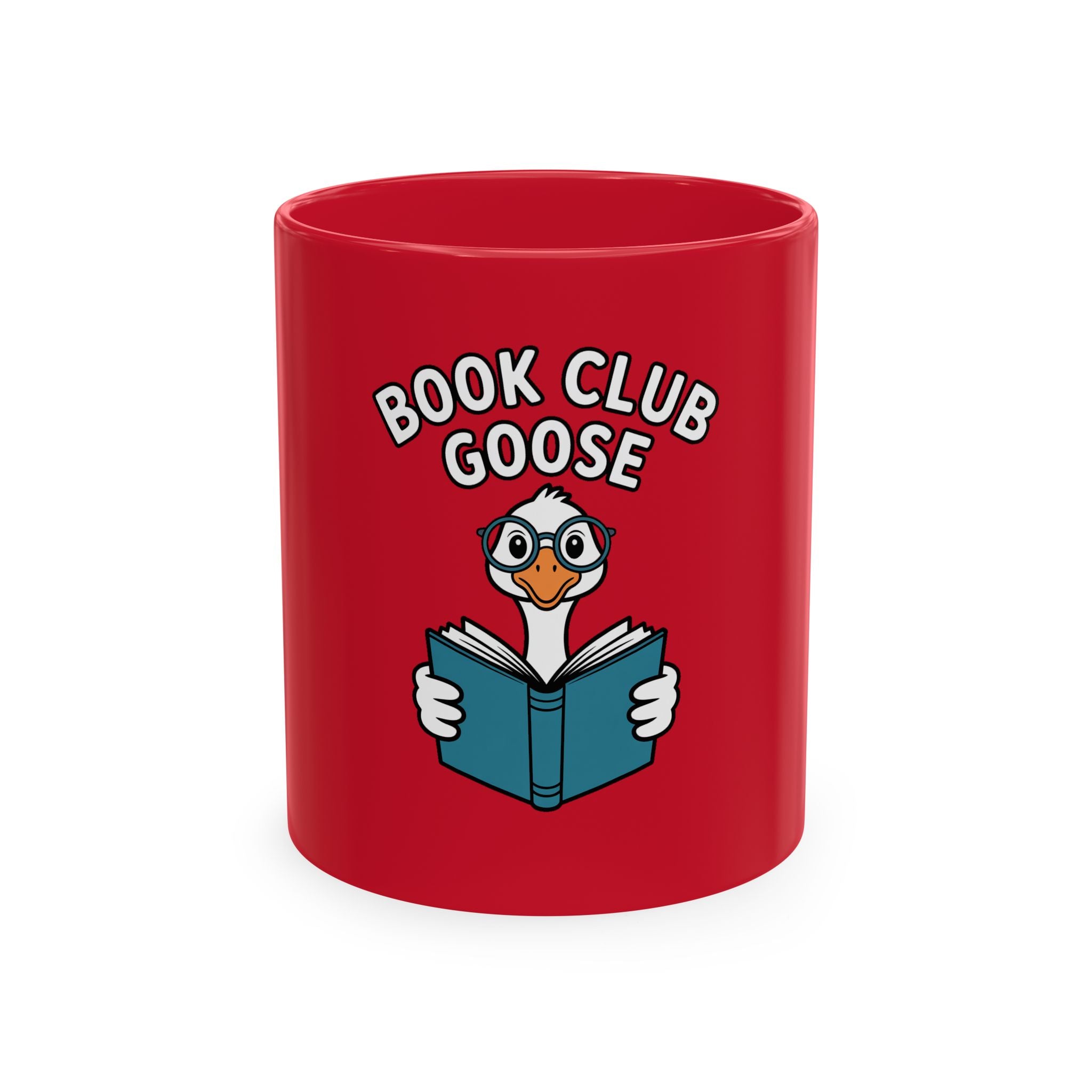 Book Club Goose Mug, Funny Reading Goose Coffee Cup, Bookworm Gift, Cute Bird Lover Mug, Librarian Gift Mug
