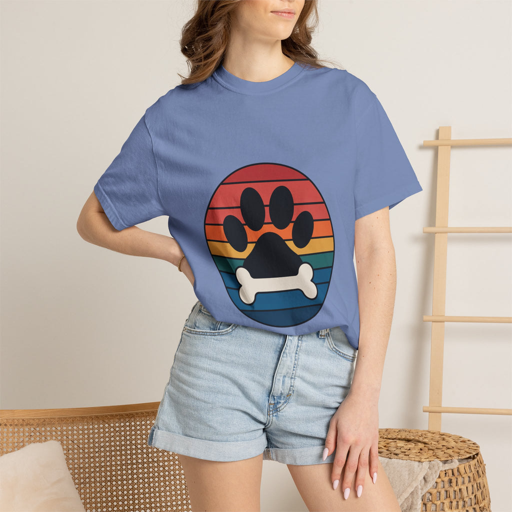 Dog Mom Retro Badge Shirt, Vintage Sunset Dog Lover T-Shirt, Retro Travel Sticker Style Dog Mama Gift Tee