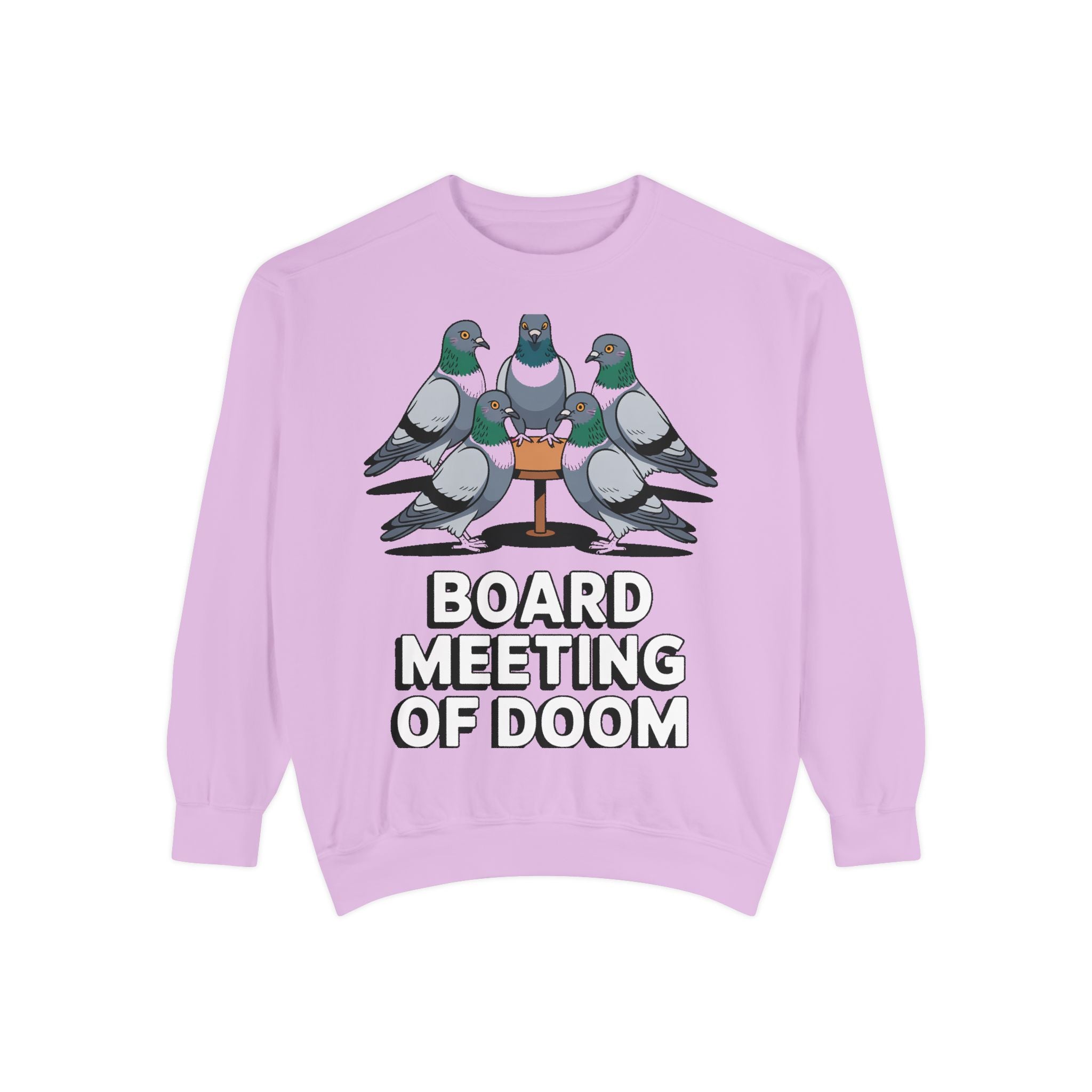 Funny Pigeon Sweatshirt, Board Meeting Of Doom Crewneck, Office Humor Bird Gift, Funny Coworker Sweater