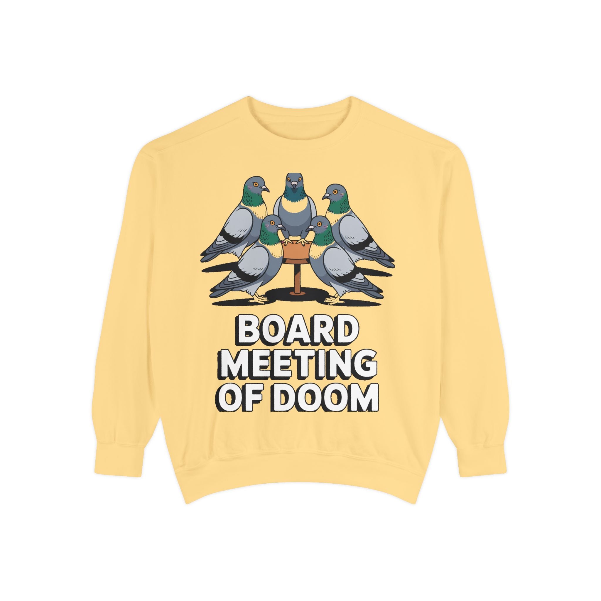 Funny Pigeon Sweatshirt, Board Meeting Of Doom Crewneck, Office Humor Bird Gift, Funny Coworker Sweater