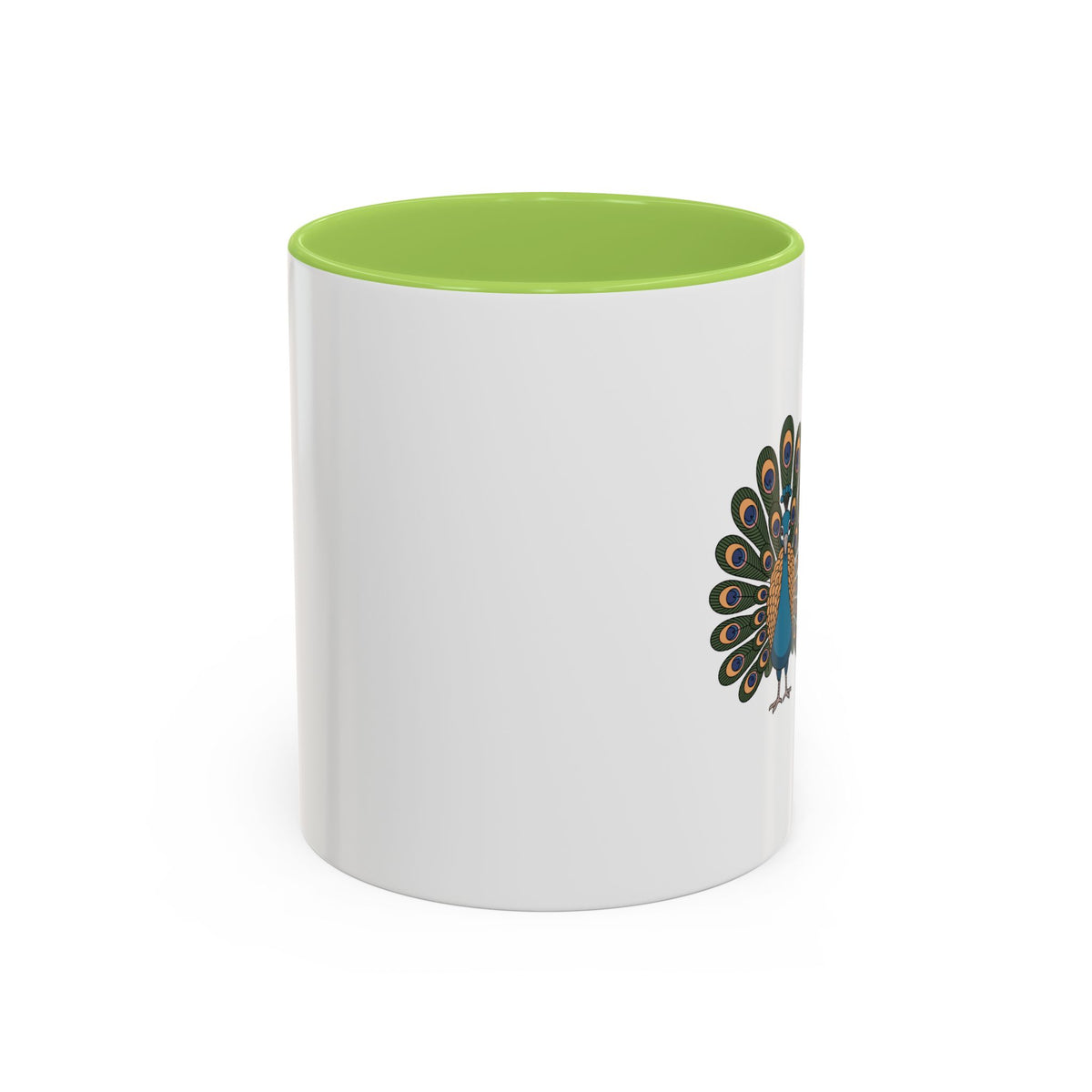 Cute Peacock Mug, Fanned Feather Peacock Coffee Cup, Bird Lover Gift, Cartoon Peacock Ceramic Mug, Colorful Feather Pattern Mug