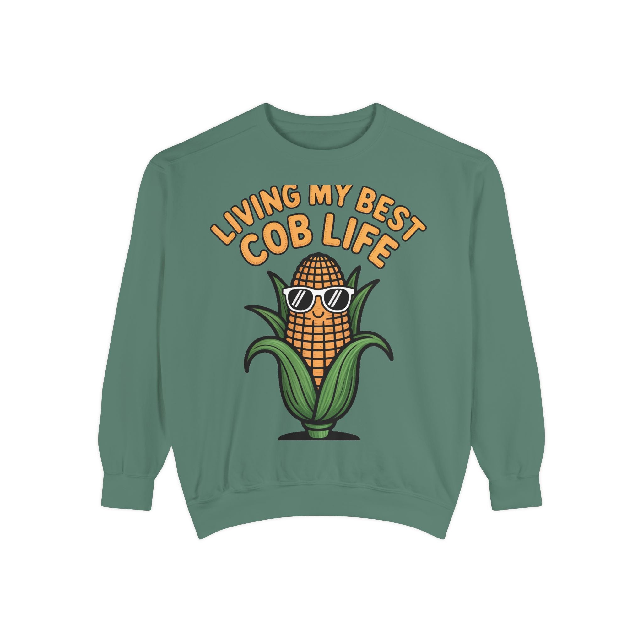 Best Cob Life Corn Sweatshirt, Funny Corn Sunglasses Crewneck, Cute Vegetable Pun Shirt, Garden Lover Gift, Embroidered Patch Style