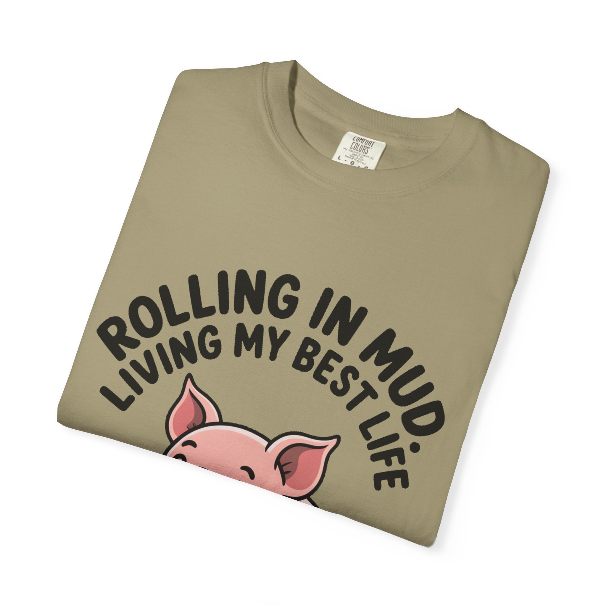 Living My Best Life Pig Shirt, Funny Pig Lover T-Shirt, Rolling In Mud Farm Animal Tee, Cute Pig Graphic Gift