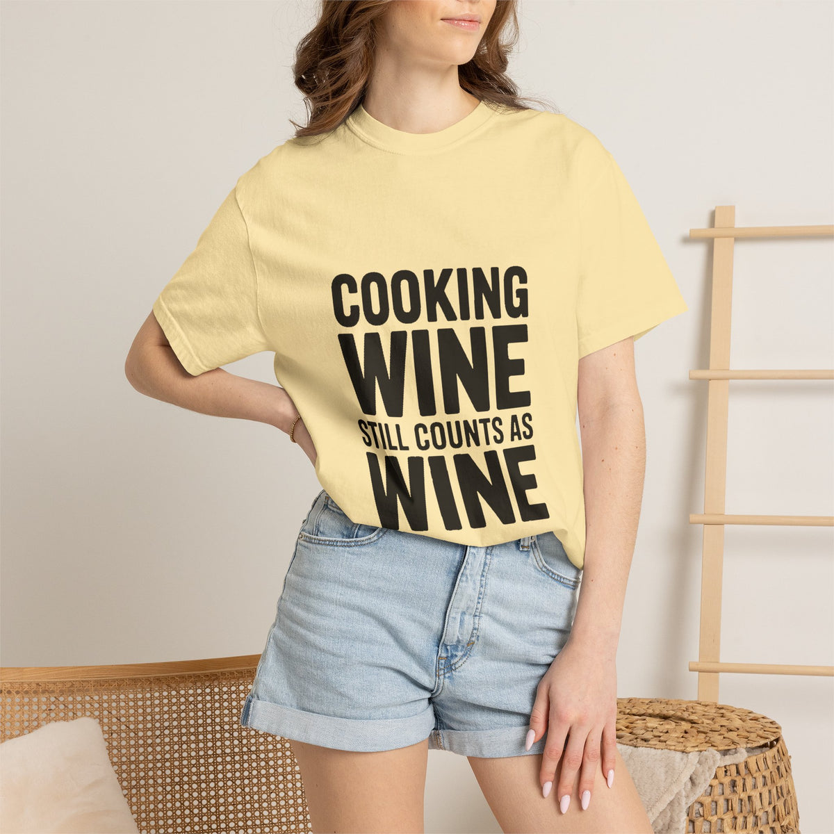 Cooking Wine Still Counts Shirt, Funny Wine Lover T-Shirt, Sarcastic Kitchen Quote Tee, Gift for Wine Drinkers