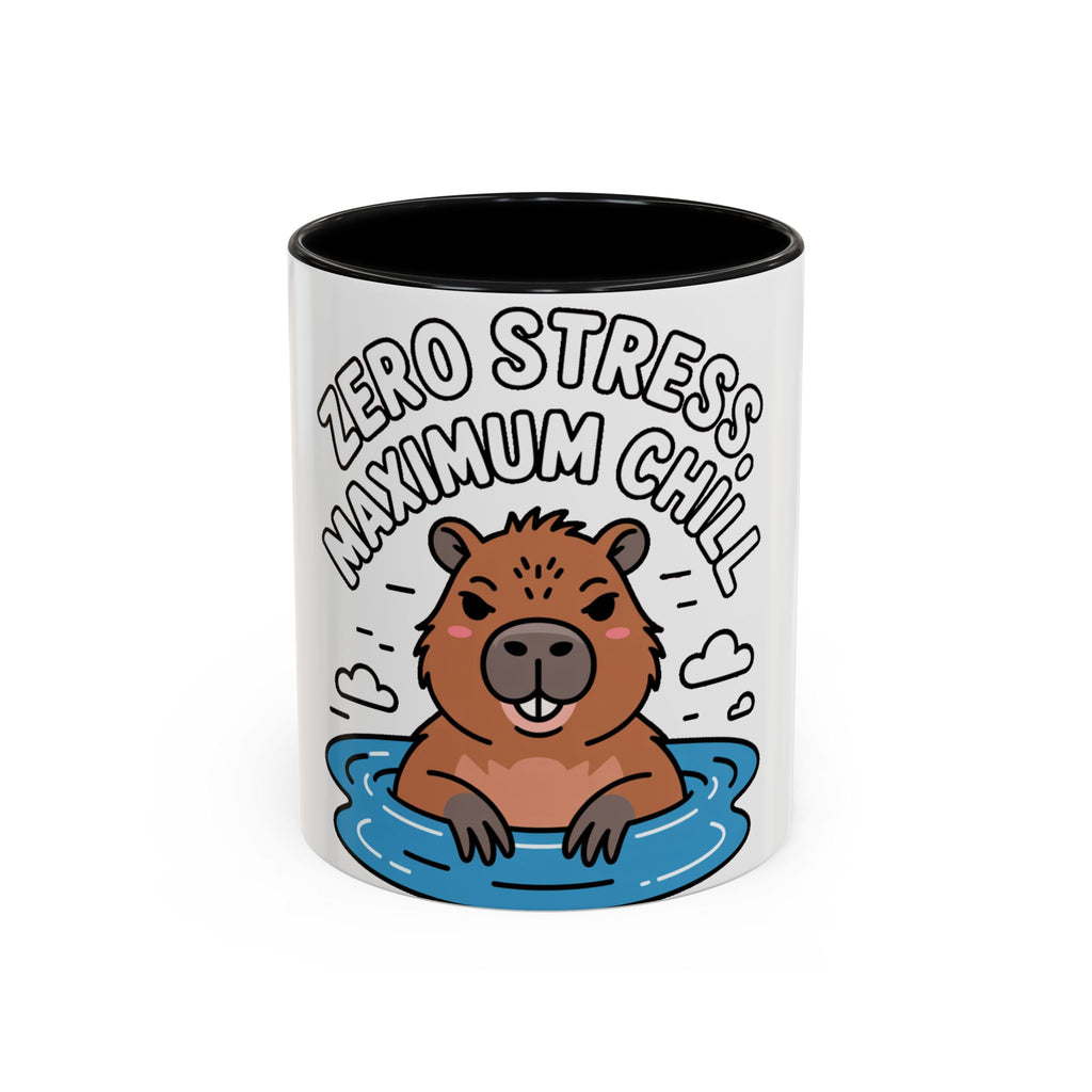 Zero Stress Capybara Mug, Funny Chill Capybara Coffee Cup, Cute Hot Spring Animal Gift, Zero Stress Maximum Chill Mug