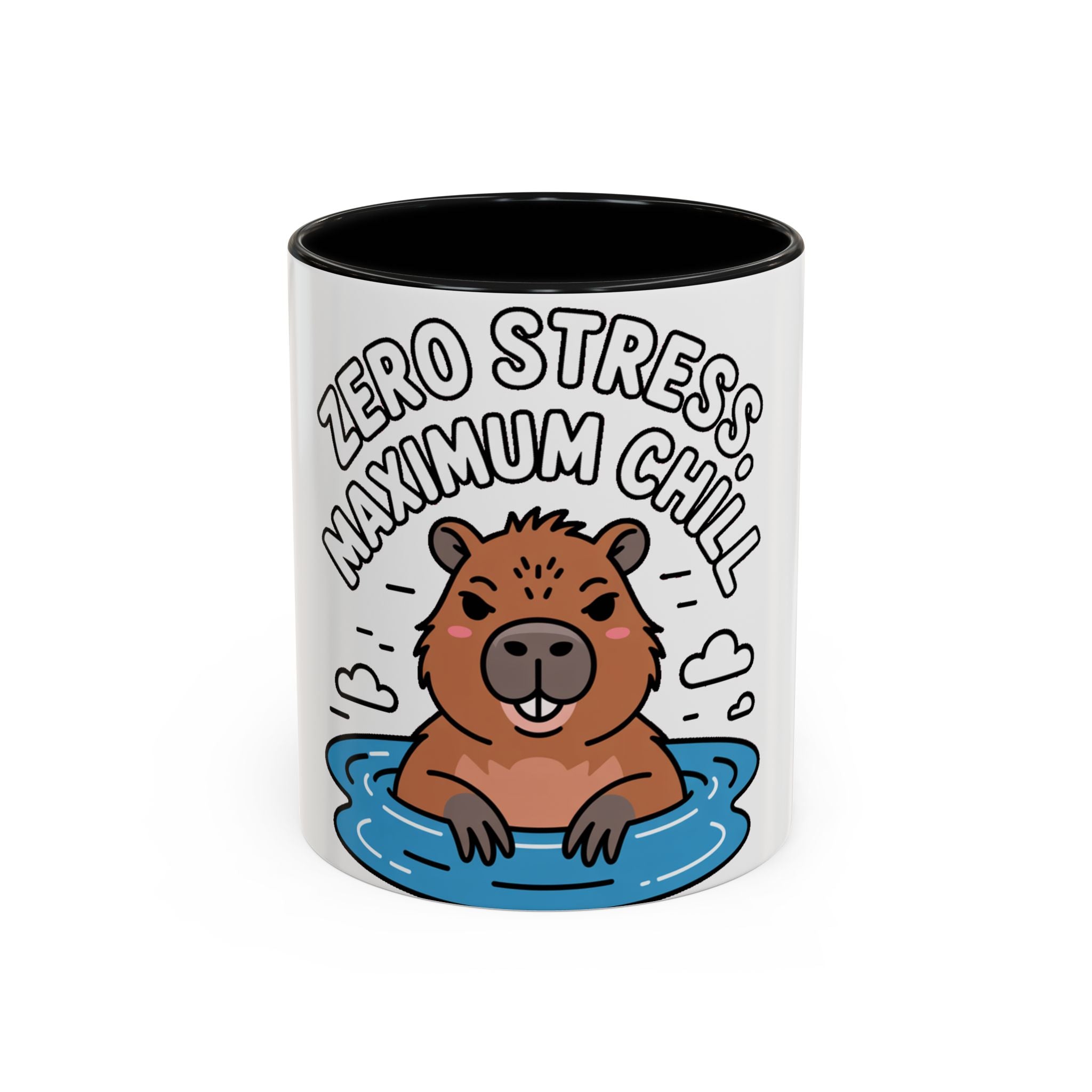 Zero Stress Capybara Mug, Funny Chill Capybara Coffee Cup, Cute Hot Spring Animal Gift, Zero Stress Maximum Chill Mug
