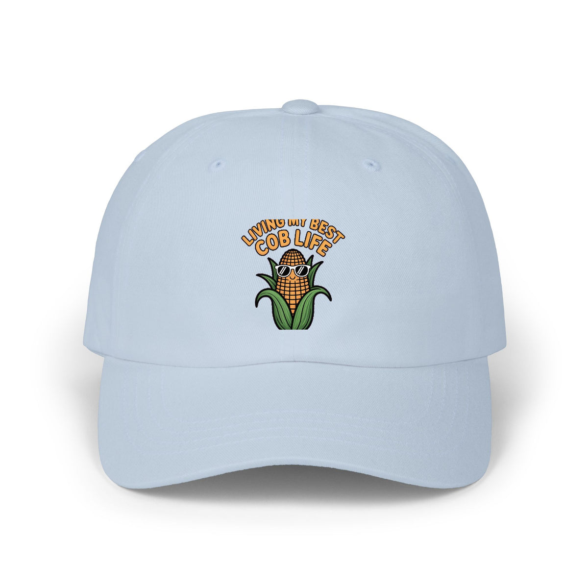 Funny Corn Dad Hat, Living My Best Cob Life Cap, Cute Sunglasses Corn Embroidered Hat, Vegetable Pun Gift, Summer BBQ Hat