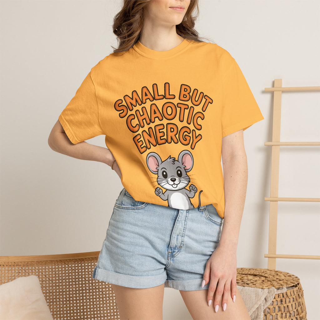 Small But Chaotic Energy Mouse Shirt, Funny Mouse T-Shirt, Cute Cartoon Animal Tee, Sarcastic Gift for Her