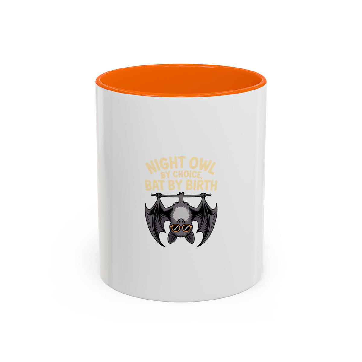 Night Owl By Choice Bat Mug, Funny Bat Coffee Mug, Cute Cartoon Bat Lover Gift, Halloween Coffee Cup, Insomniac Night Owl Gift Mug