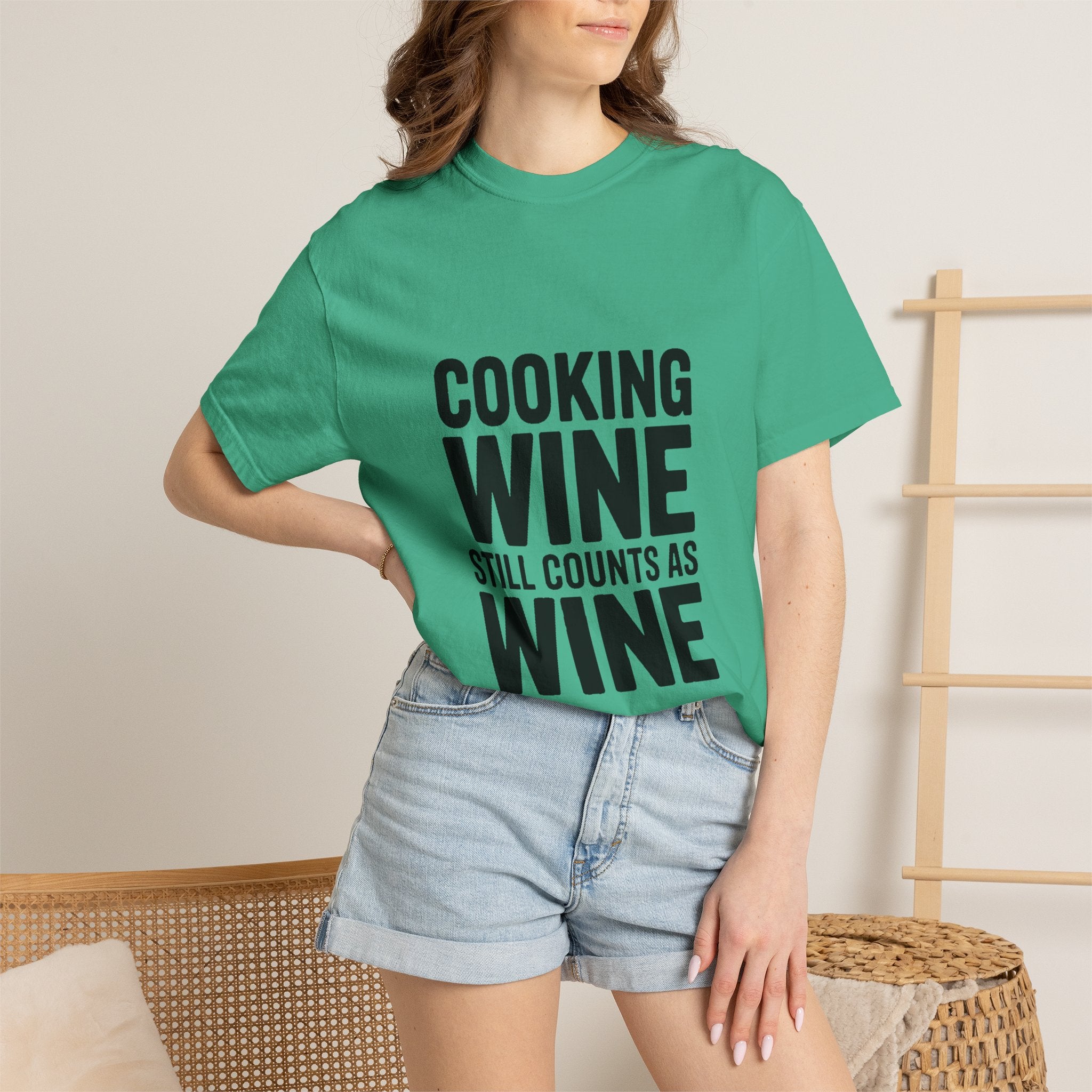 Cooking Wine Still Counts Shirt, Funny Wine Lover T-Shirt, Sarcastic Kitchen Quote Tee, Gift for Wine Drinkers