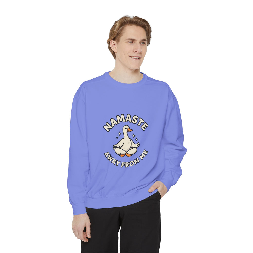 Sweatshirt - "Namaste Away From Me" Funny Goose Graphic Crewneck