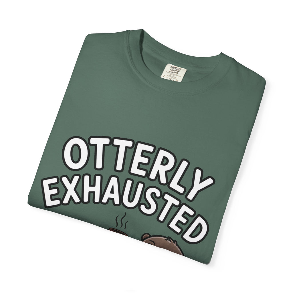 Otterly Exhausted Shirt, Funny Otter Coffee T-Shirt, Cute Otter Lover Gift, Sarcastic Coffee Lover Tee