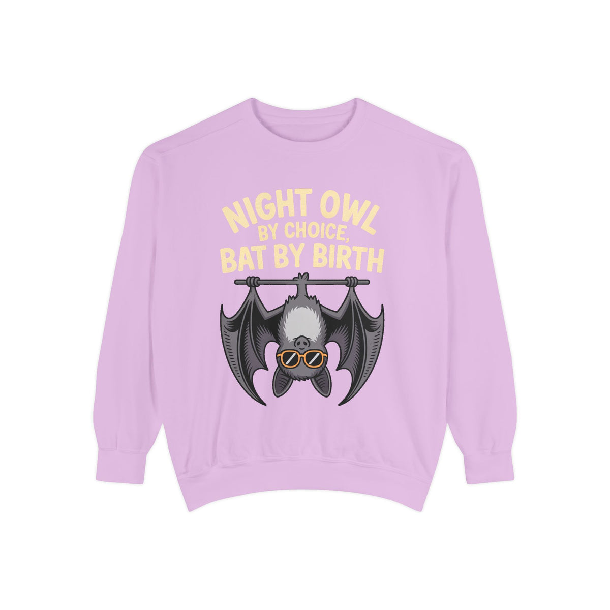 Night Owl By Choice Bat Sweatshirt, Funny Bat Lover Crewneck, Cute Halloween Sweatshirt, Embroidered Patch Style Bat Shirt Gift