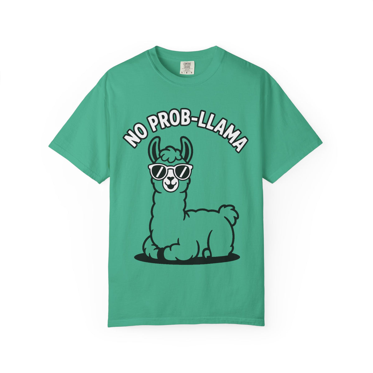 No Prob Llama Shirt, Funny Llama T-Shirt, Cute Llama Sunglasses Tee, Llama Lover Gift, Garment Dyed Unisex Shirt