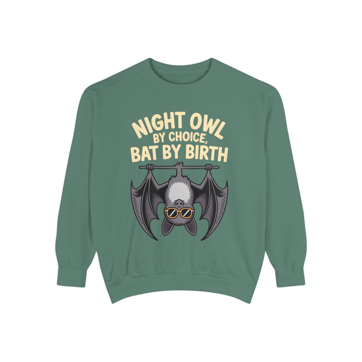 Night Owl By Choice Bat Sweatshirt, Funny Bat Lover Crewneck, Cute Halloween Sweatshirt, Embroidered Patch Style Bat Shirt Gift