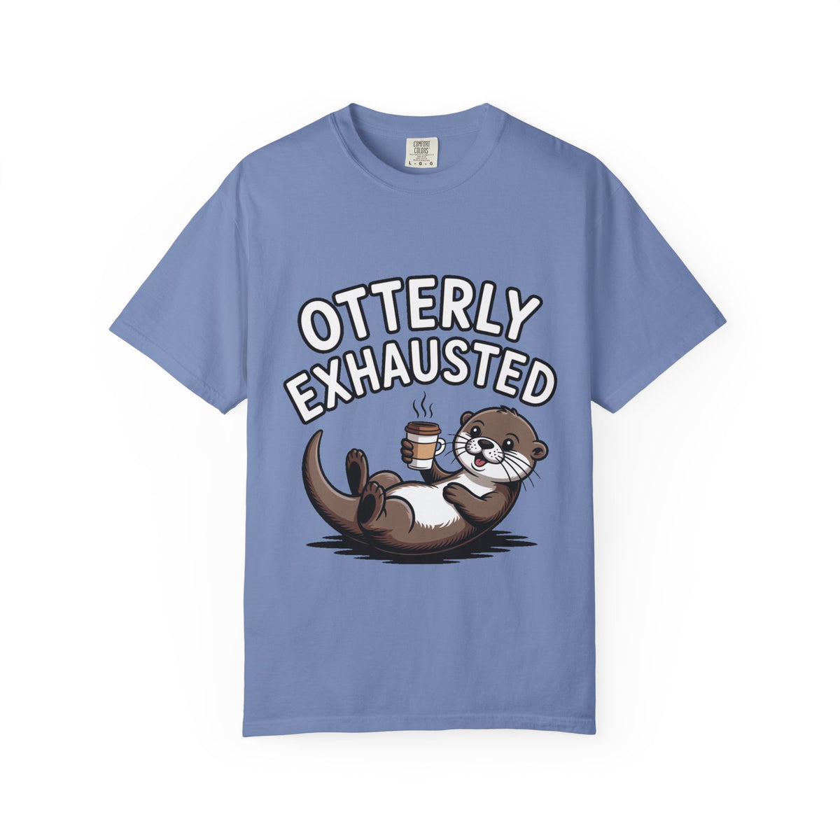 Otterly Exhausted Shirt, Funny Otter Coffee T-Shirt, Cute Otter Lover Gift, Sarcastic Coffee Lover Tee