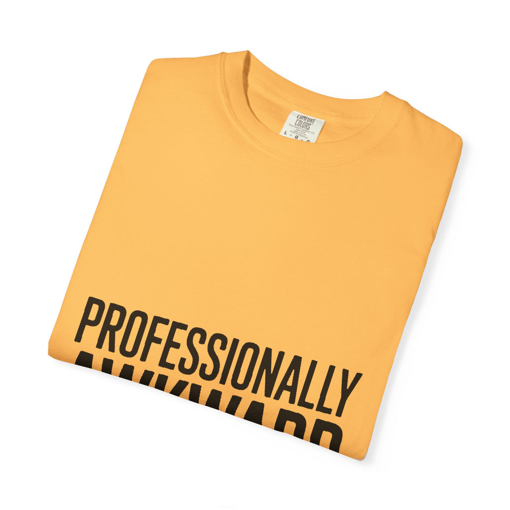 Professionally Awkward Shirt, Funny Sarcastic T-Shirt, Bold Typography Tee, Office Humor Gift, Introvert Coworker Shirt