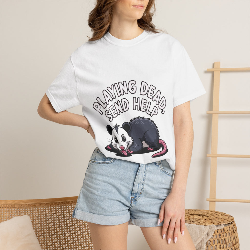 Funny Opossum Shirt, Playing Dead Send Help T-Shirt, Cute Possum Lover Gift, Sarcastic Animal Tee