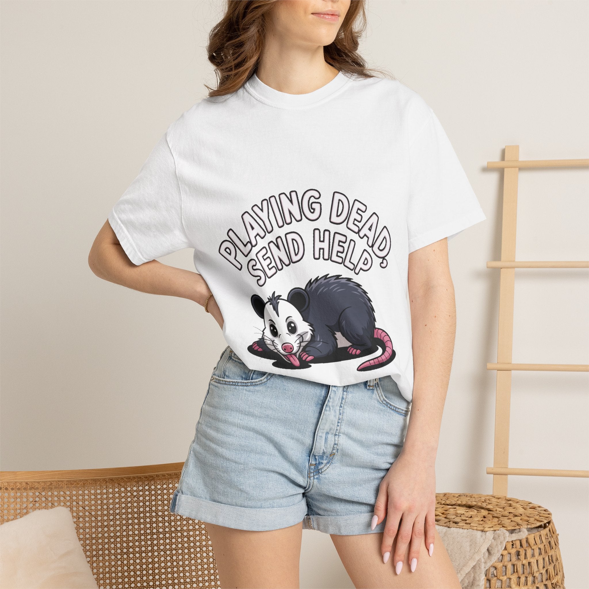 Funny Opossum Shirt, Playing Dead Send Help T-Shirt, Cute Possum Lover Gift, Sarcastic Animal Tee