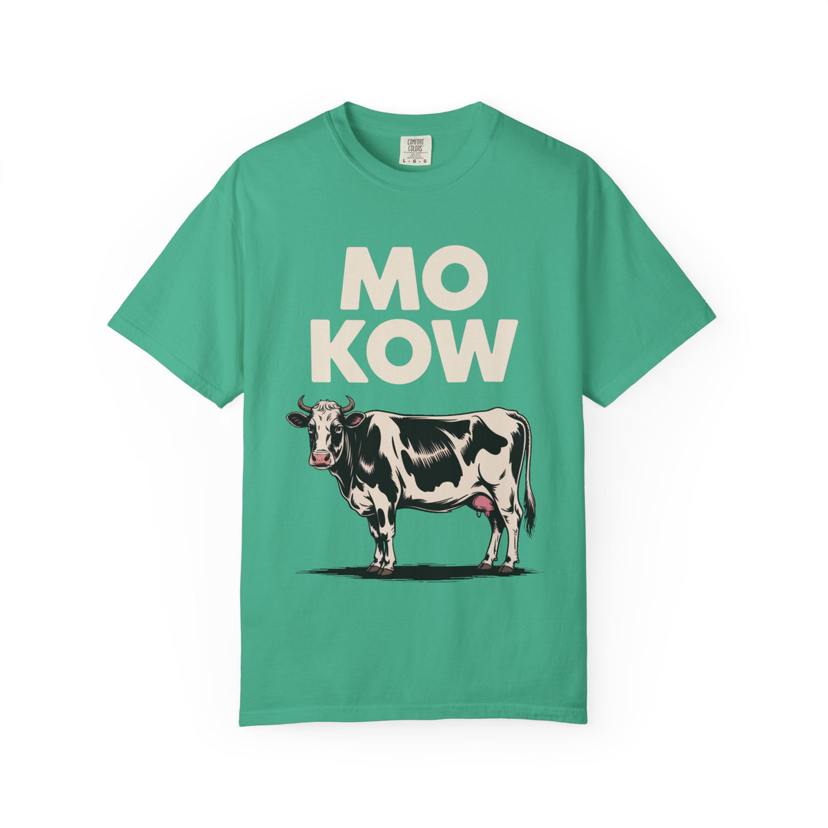 Mo Kow Funny Cow Shirt, Absurd Meme T-Shirt, Deadpan Farm Animal Tee, Weird Cow Lover Gift, Funny Misspelled Label Shirt