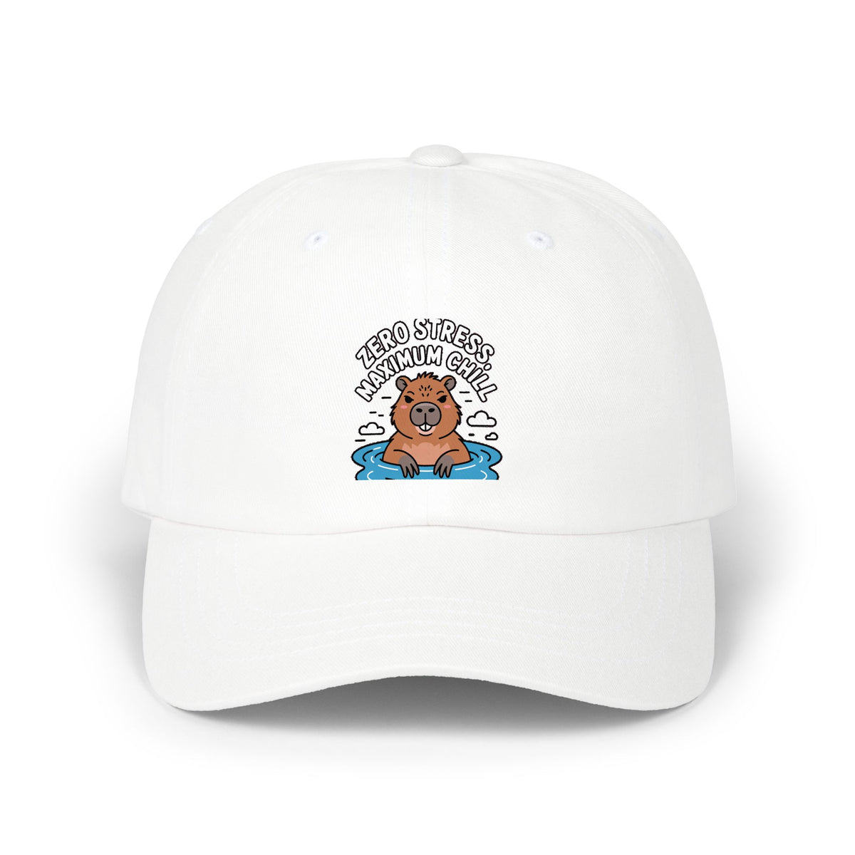 Zero Stress Capybara Dad Hat, Funny Capybara Embroidered Cap, Hot Spring Capybara Gift, Chill Animal Lover Baseball Hat