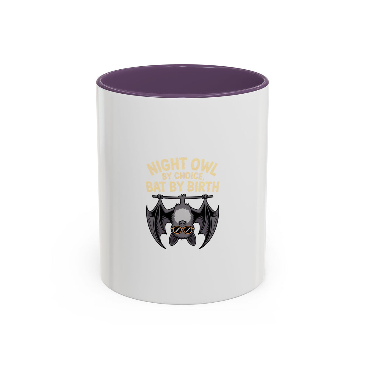 Night Owl By Choice Bat Mug, Funny Bat Coffee Mug, Cute Cartoon Bat Lover Gift, Halloween Coffee Cup, Insomniac Night Owl Gift Mug