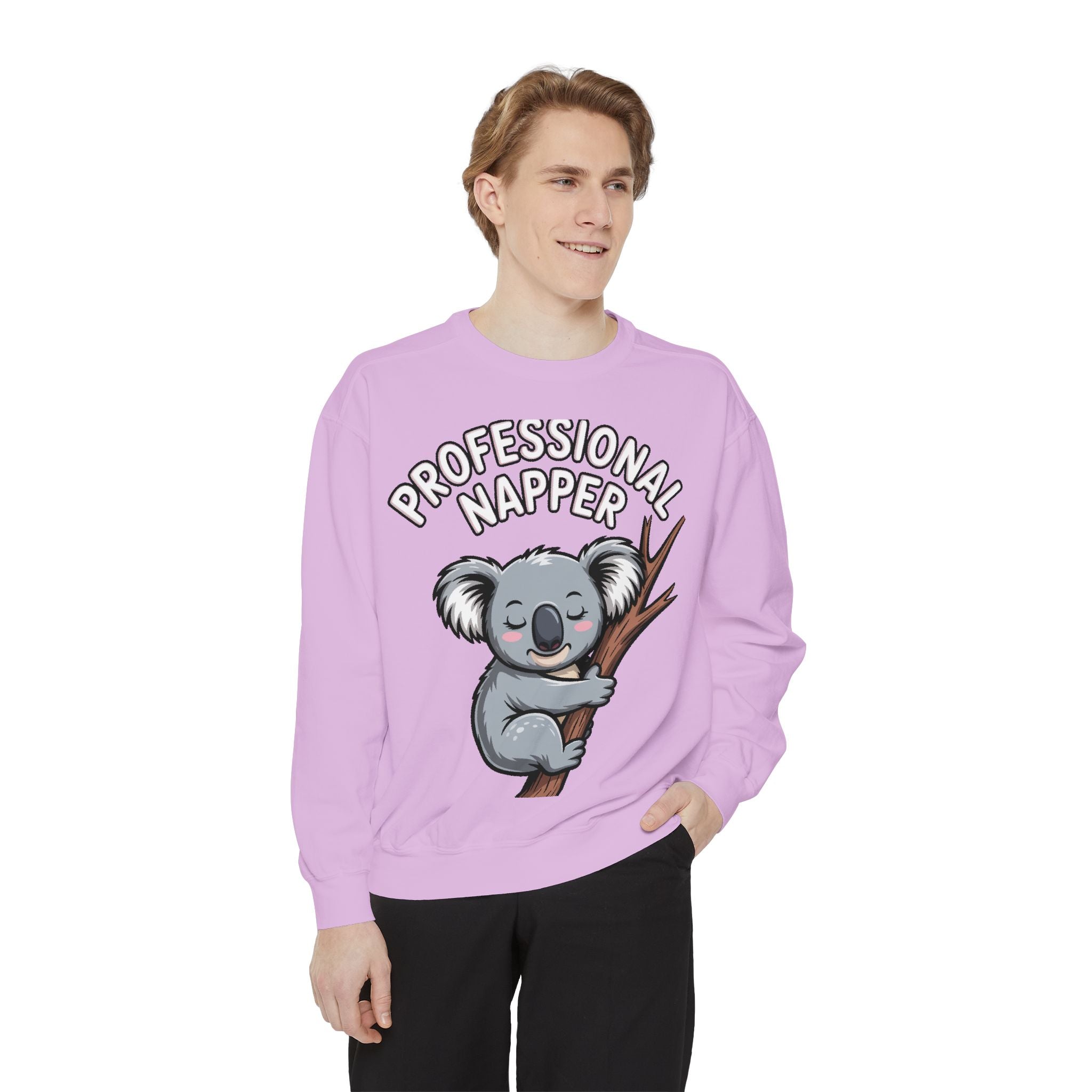 Professional Napper Koala Sweatshirt, Funny Koala Crewneck, Cute Nap Lover Gift, Cozy Animal Sweatshirt for Sleepy Souls