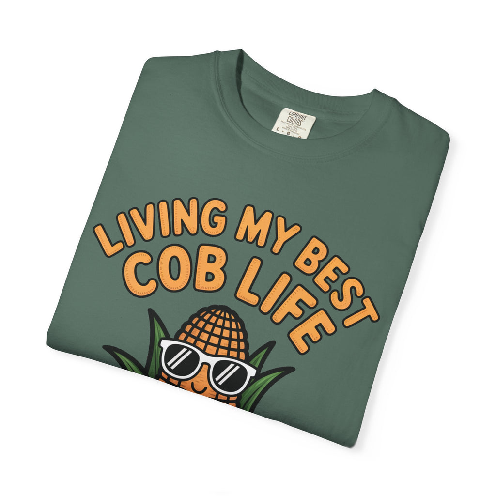 Funny Corn Shirt, Living My Best Cob Life T-Shirt, Cute Corn Sunglasses Tee, Vegetable Lover Gift, Funny Food Shirt