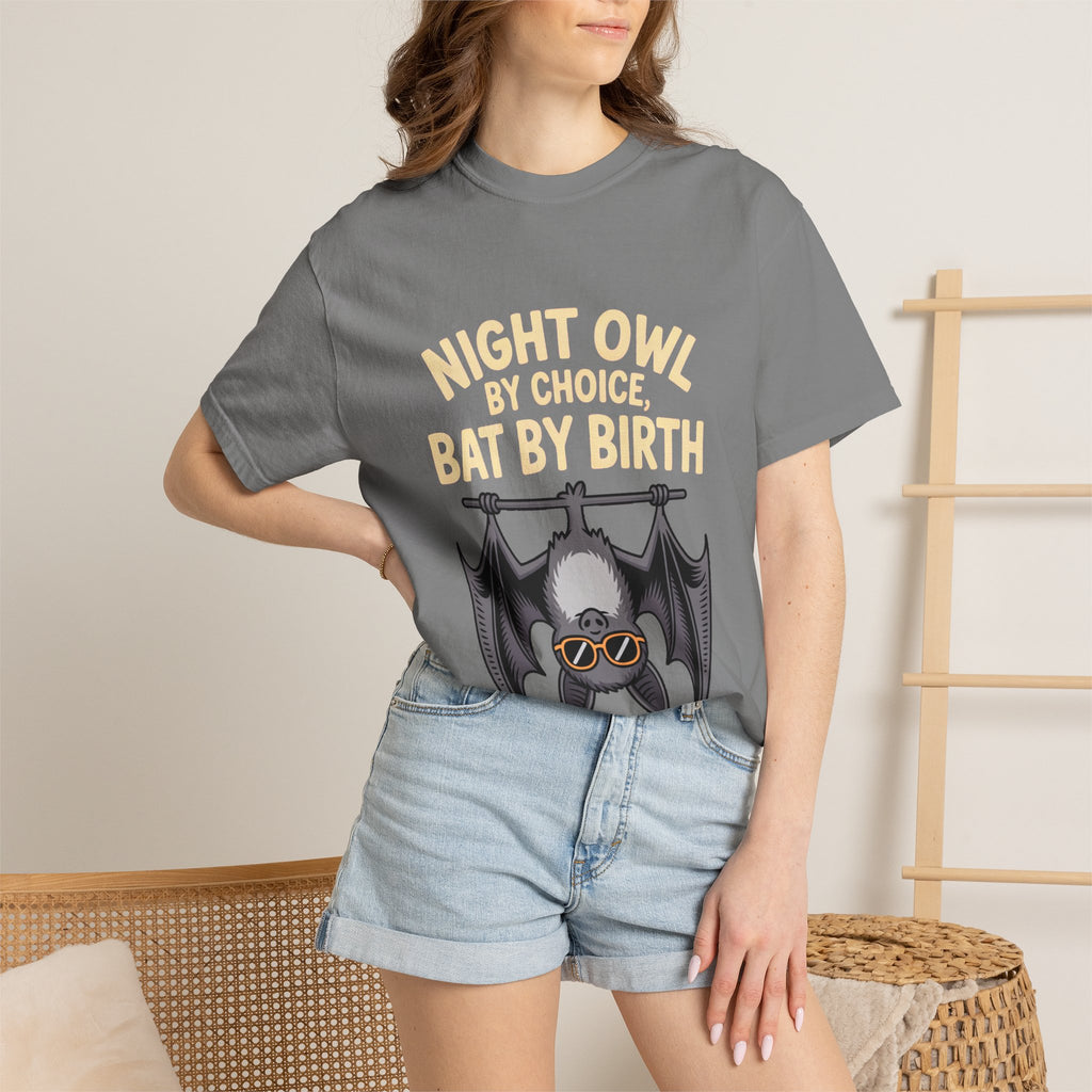 Night Owl By Choice Bat Shirt, Funny Bat T-Shirt, Cute Bat Wearing Sunglasses Tee, Halloween Gift for Night Owls