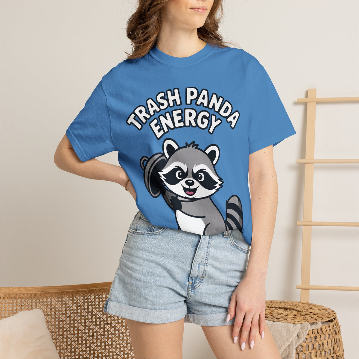 Trash Panda Energy T-Shirt, Funny Raccoon Shirt, Cute Raccoon Graphic Tee, Trash Panda Lover Gift, Unisex Garment Dyed Tee