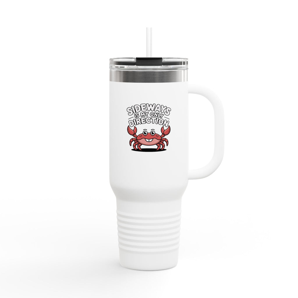 Funny Crab Travel Mug, Sideways Is My Only Direction Tumbler, Cute Crab 40oz Insulated Cup, Beach Lover Gift, Quirky Animal Mug