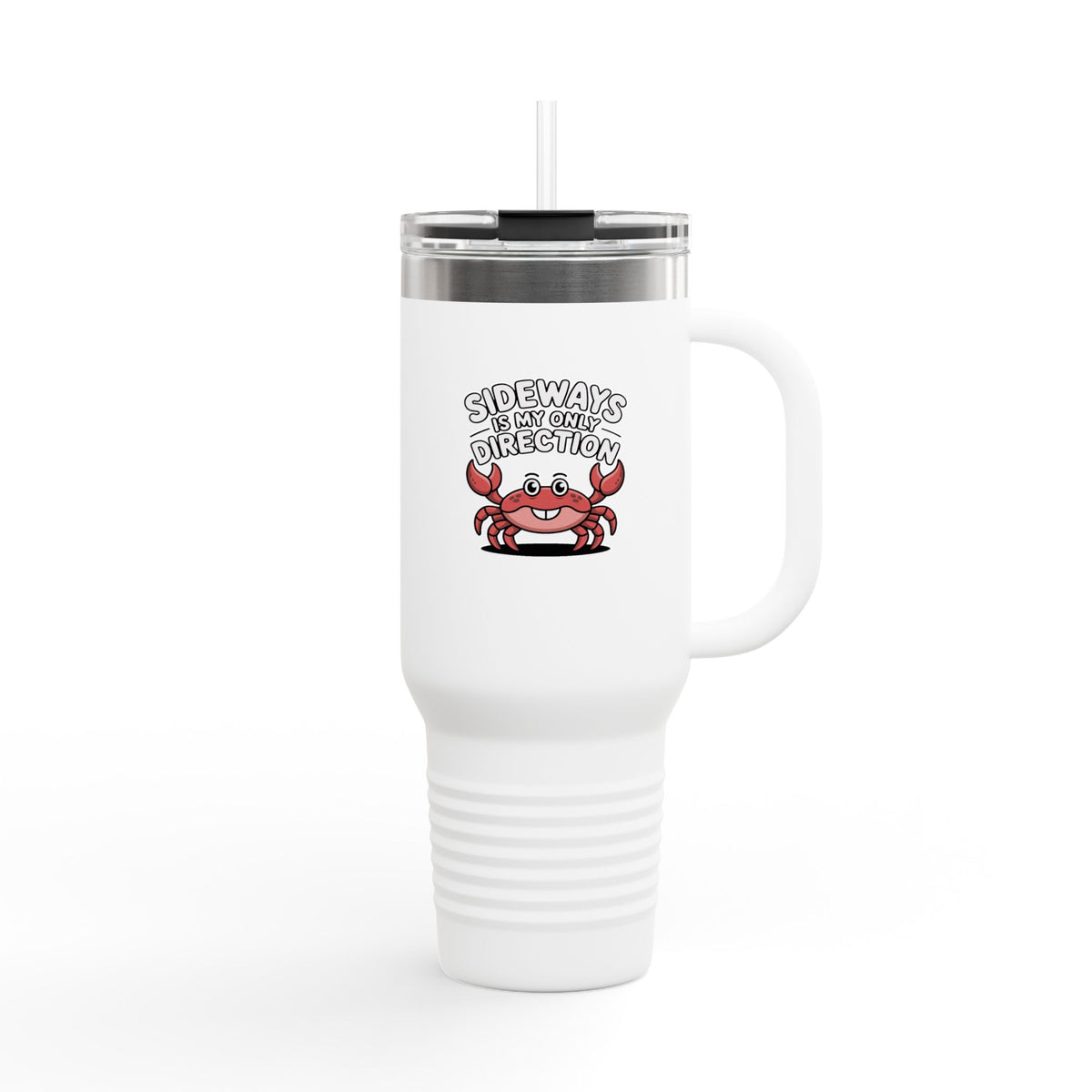 Funny Crab Travel Mug, Sideways Is My Only Direction Tumbler, Cute Crab 40oz Insulated Cup, Beach Lover Gift, Quirky Animal Mug