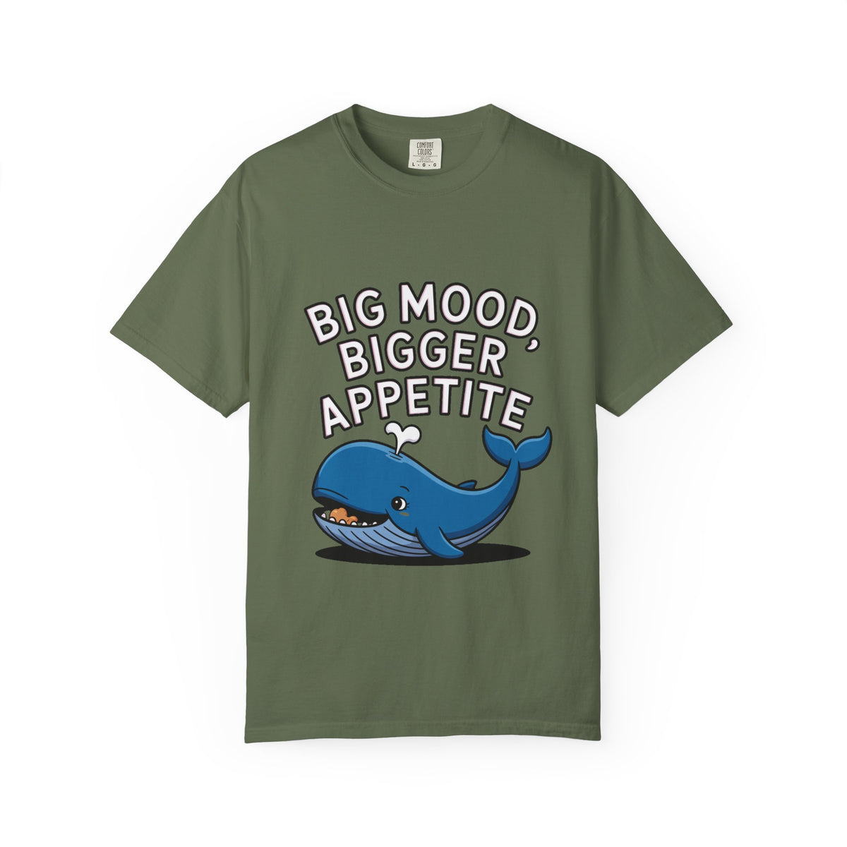 Funny Whale Shirt, Big Mood Bigger Appetite T-Shirt, Cute Snack Lover Tee, Foodie Gift for Whale Lovers
