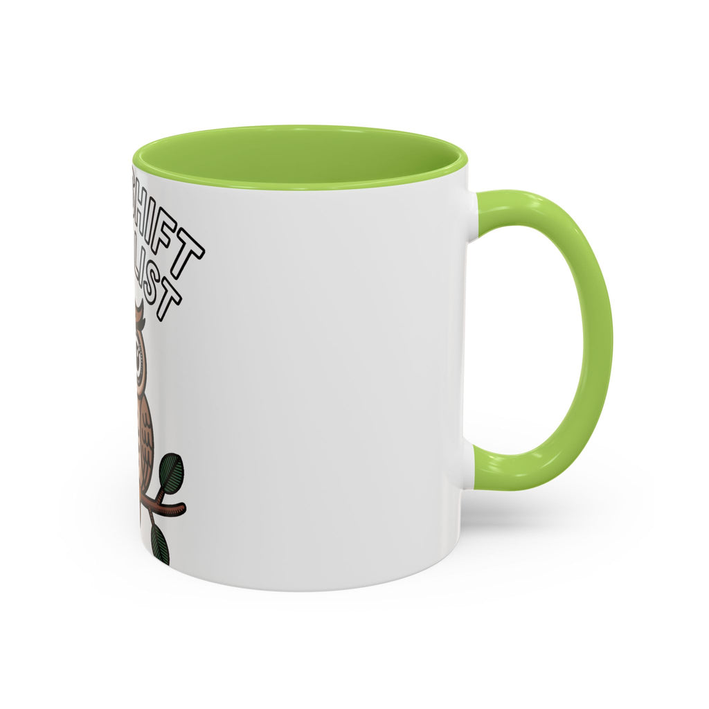 Night Shift Owl Mug, Funny Night Shift Specialist Coffee Cup, Cute Owl Lover Gift, Nurse Coworker Gift Mug