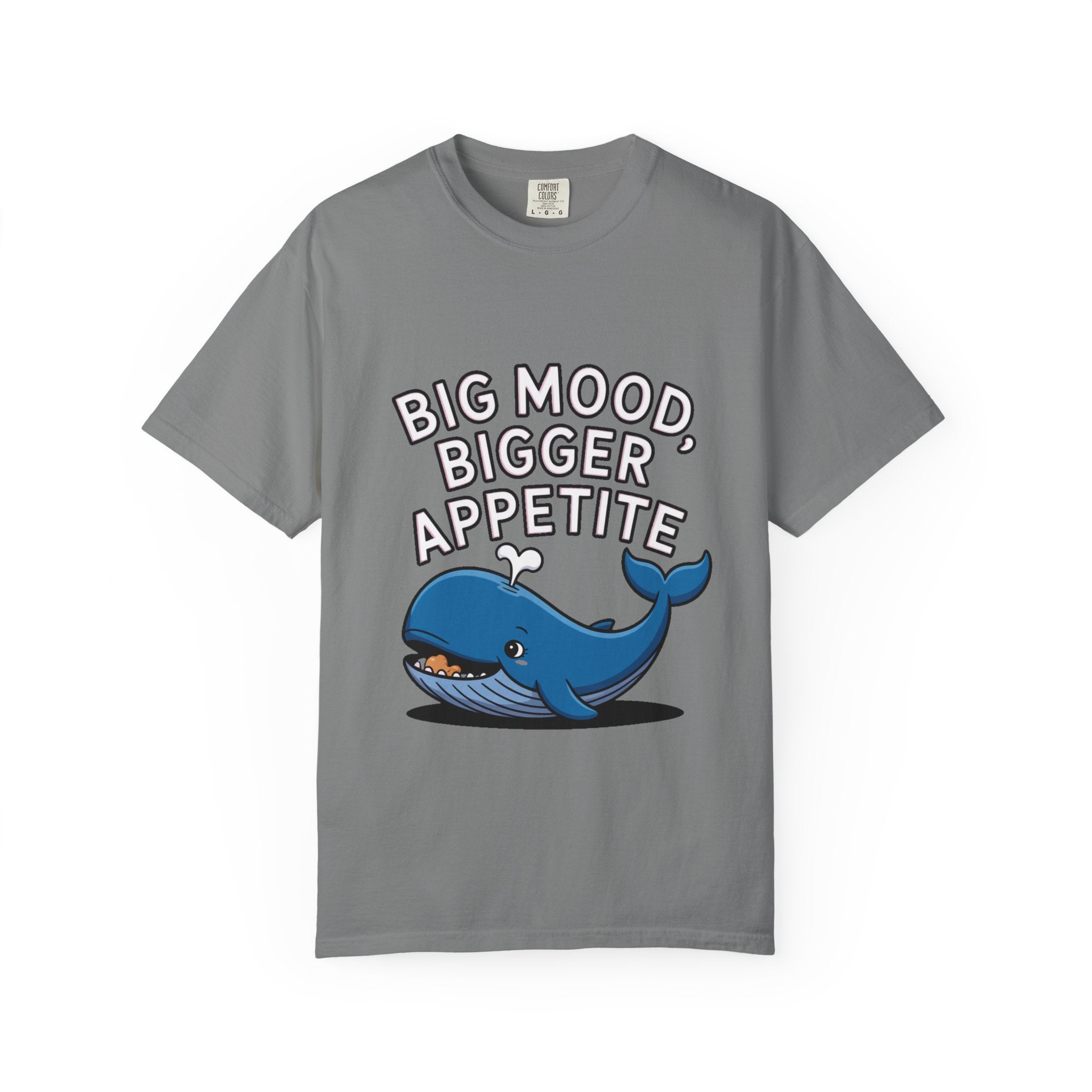 Funny Whale Shirt, Big Mood Bigger Appetite T-Shirt, Cute Snack Lover Tee, Foodie Gift for Whale Lovers