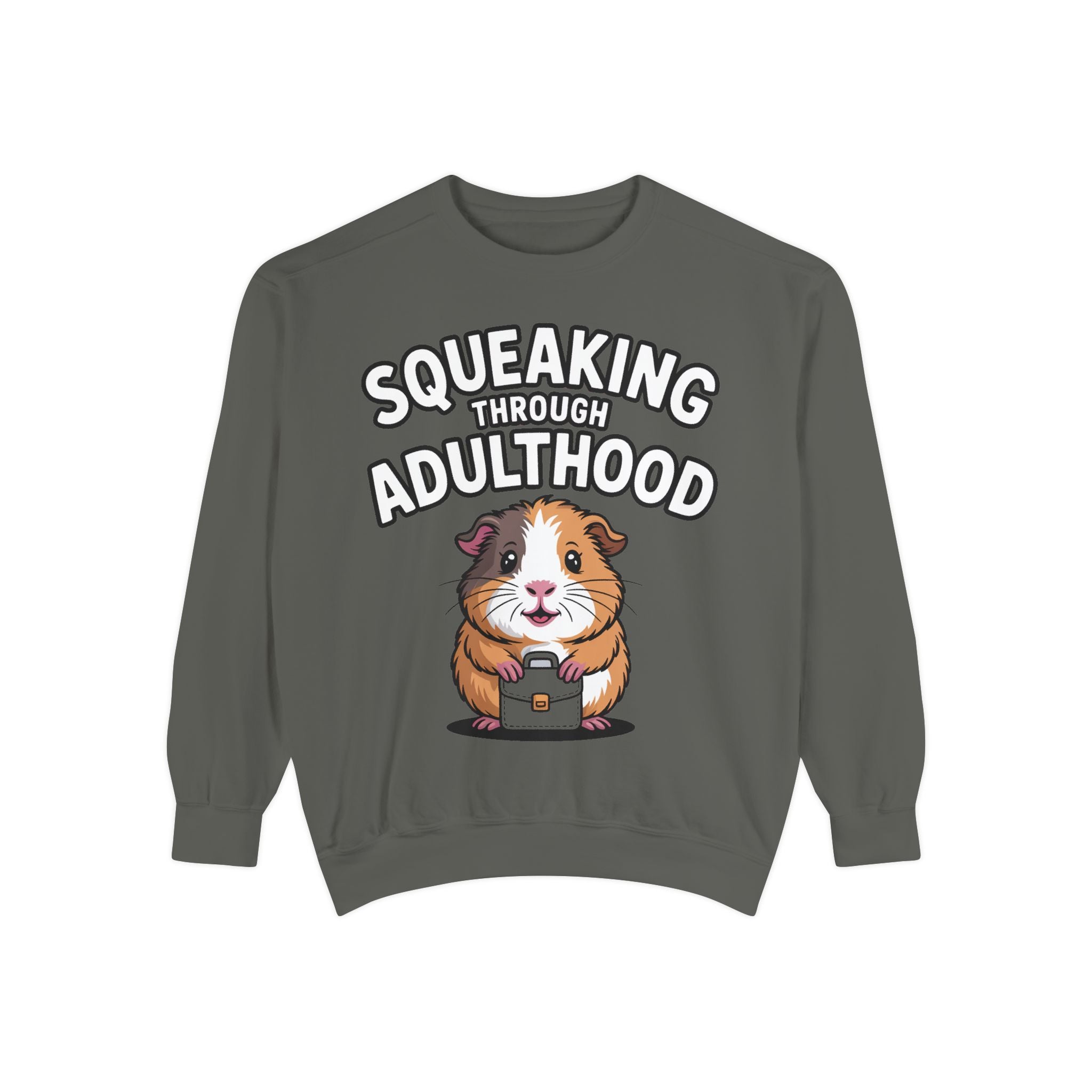 Guinea Pig Squeaking Through Adulthood Sweatshirt, Funny Guinea Pig Crewneck, Cute Adulting Sweatshirt, Guinea Pig Lover Gift