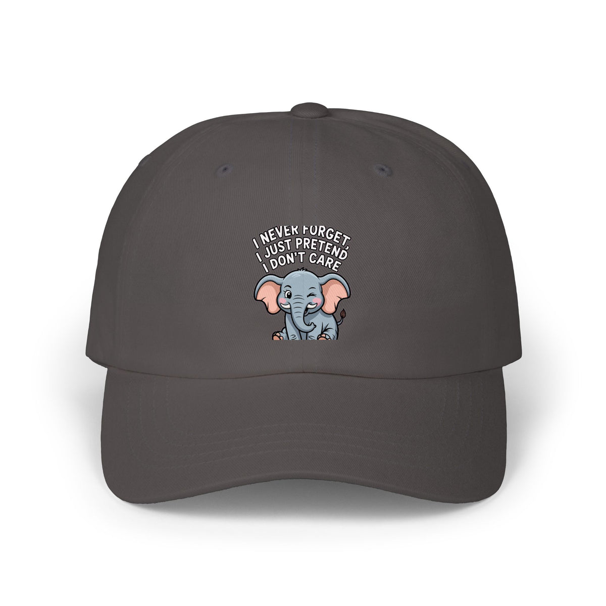 Elephant Never Forget Dad Hat, Funny Elephant Embroidered Cap, I Never Forget I Just Pretend I Don't Care Hat, Sarcastic Gift