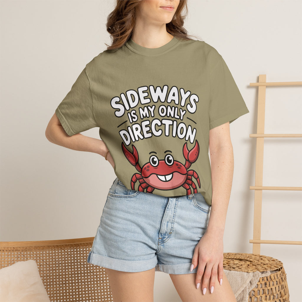 Funny Crab Shirt, Sideways Is My Only Direction T-Shirt, Cute Beach Crab Tee, Funny Ocean Animal Gift