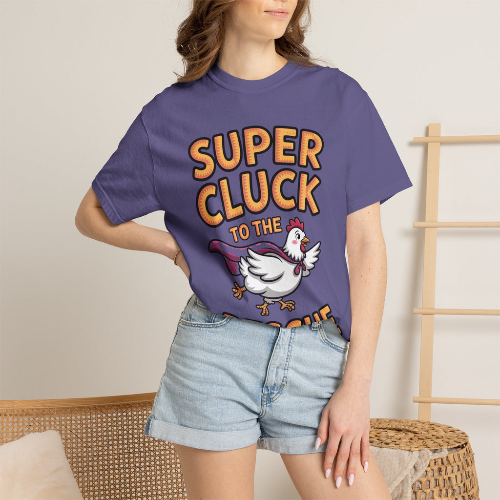 Funny Chicken Superhero Shirt, Super Cluck To The Rescue T-Shirt, Cute Cartoon Chicken Tee, Farm Animal Lover Gift