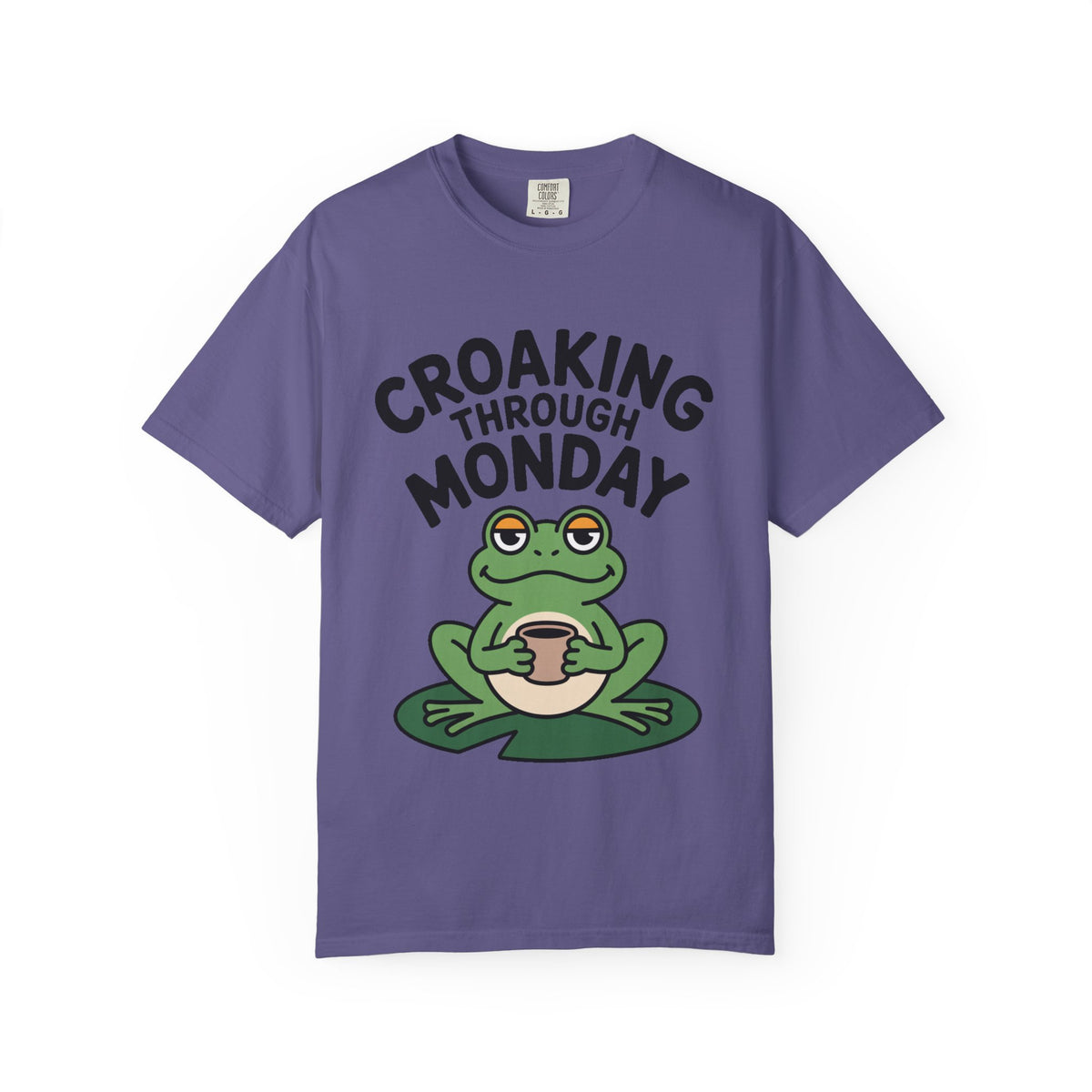 Croaking Through Monday Shirt, Funny Frog Coffee T-Shirt, Cute Frog Lover Gift, Monday Mood Tee, Sarcastic Frog Shirt