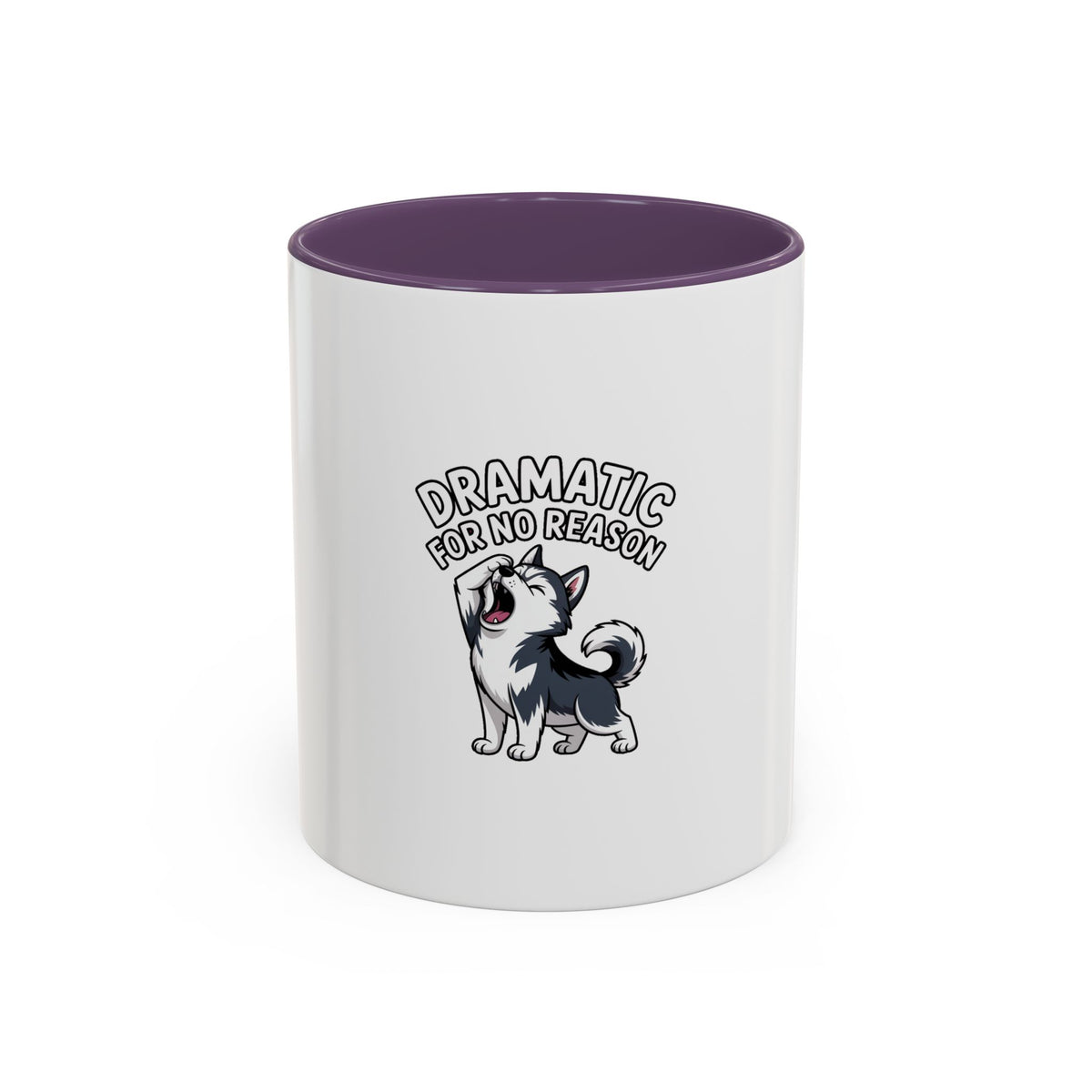 Dramatic Husky Mug, Funny Dog Lover Coffee Cup, Cute Cartoon Husky Gift, Sarcastic Mug for Dog Mom, Drama Queen Pet Owner Present