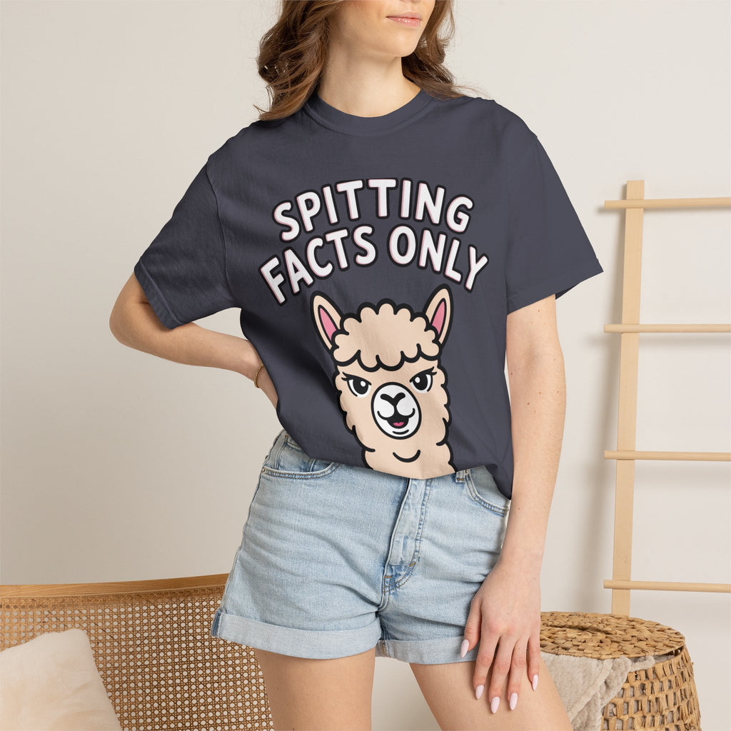Funny Alpaca Shirt, Spitting Facts Only T-Shirt, Sassy Alpaca Tee, Cute Alpaca Lover Gift, Funny Animal Graphic Shirt