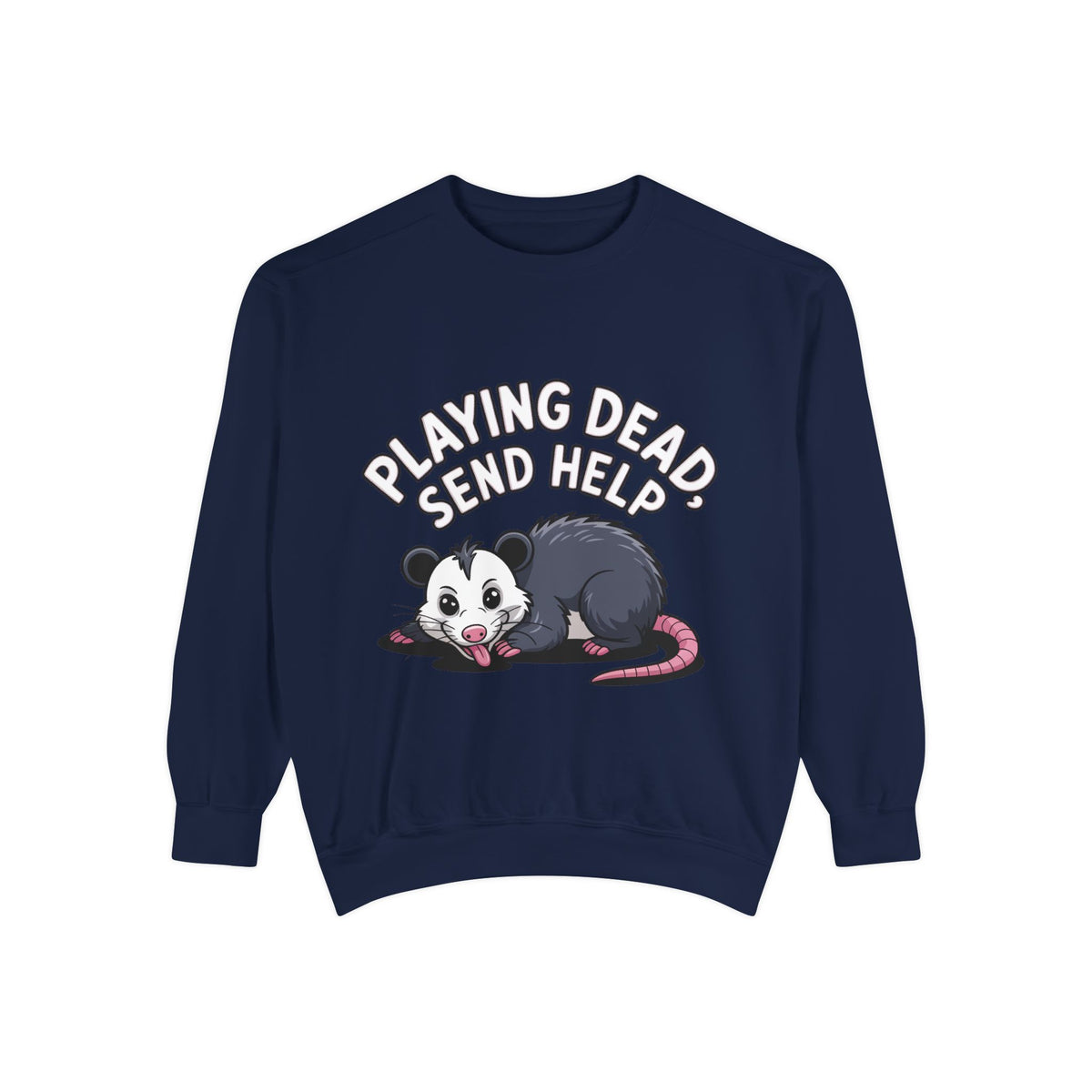 Funny Opossum Sweatshirt, Playing Dead Send Help Crewneck, Cute Possum Lover Gift, Funny Animal Sweatshirt for Introverts