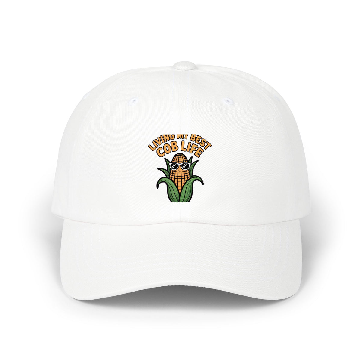 Funny Corn Dad Hat, Living My Best Cob Life Cap, Cute Sunglasses Corn Embroidered Hat, Vegetable Pun Gift, Summer BBQ Hat