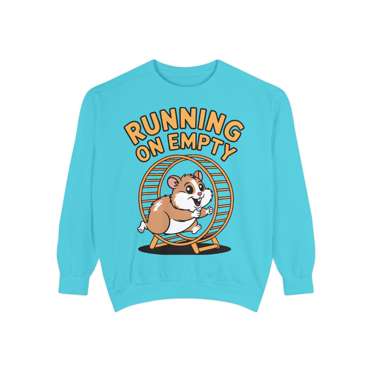 Running On Empty Hamster Sweatshirt, Funny Tired Hamster Crewneck, Cute Exhausted Wheel Shirt, Burnout Gift for Tired Mom Dad