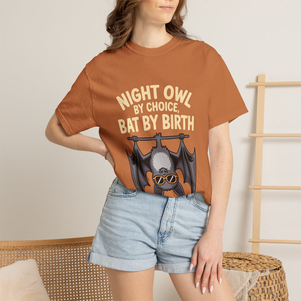 Night Owl By Choice Bat Shirt, Funny Bat T-Shirt, Cute Bat Wearing Sunglasses Tee, Halloween Gift for Night Owls